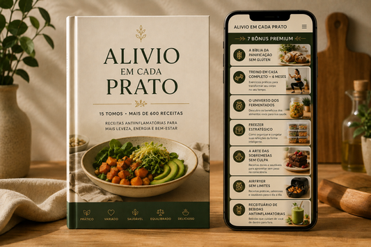 COLEÇÃO ALÍVIO EM CADA PRATO • 15 TOMOS (+600 RECEITAS) • 7 BÔNUS PREMIUM